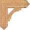 Ekena Millwork Merced Arts and Crafts Smooth Bracket w/ Offset Brace, Western Red Cedar, 7 1/2"W x 22"D x 22"H BKT0806X22X22MRC03SWR - alternate 2